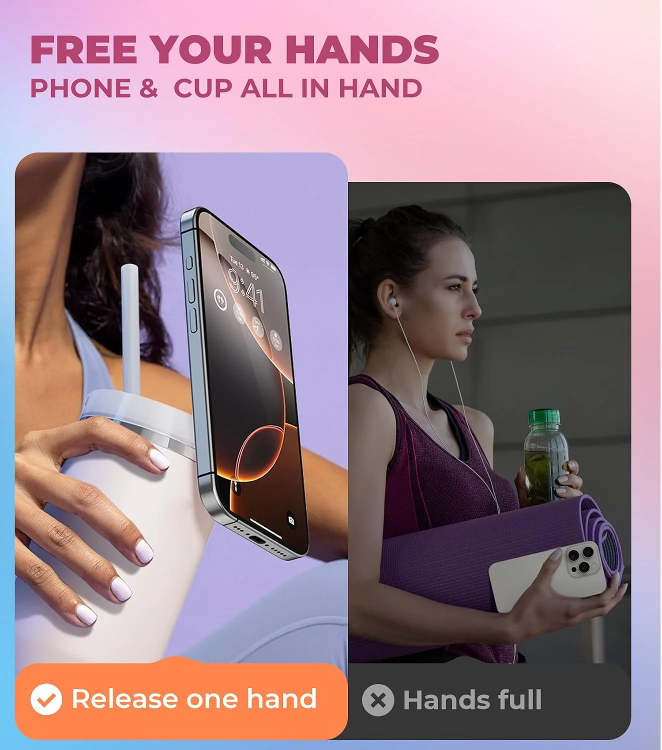 for Stanley Cup Phone Holder with Magnetic Phone Holder for Quencher H2.0 FlowState Tumbler Foldable Stand Water Bottle for Stanley Cup Accessories Hands Free for All Phones Cases product image 2