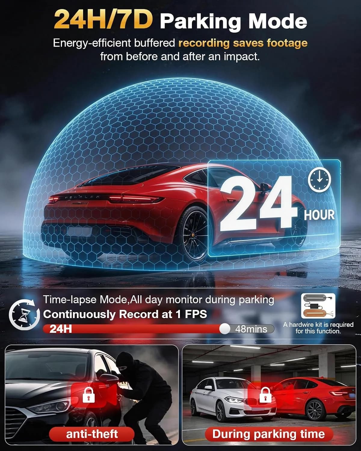 4 Channel 360° Dash Cam, 4K Front + 1080P Rear/Left/Right, 5GHz WiFi 30MB/s product image 2