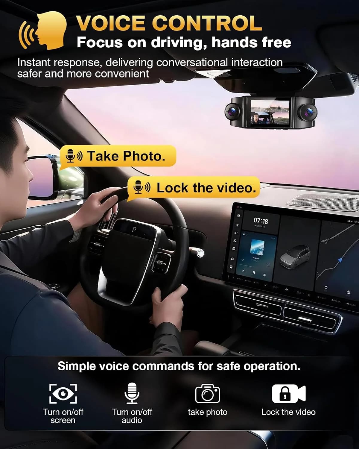 4 Channel 360° Dash Cam, 4K Front + 1080P Rear/Left/Right, 5GHz WiFi 30MB/s product image 4
