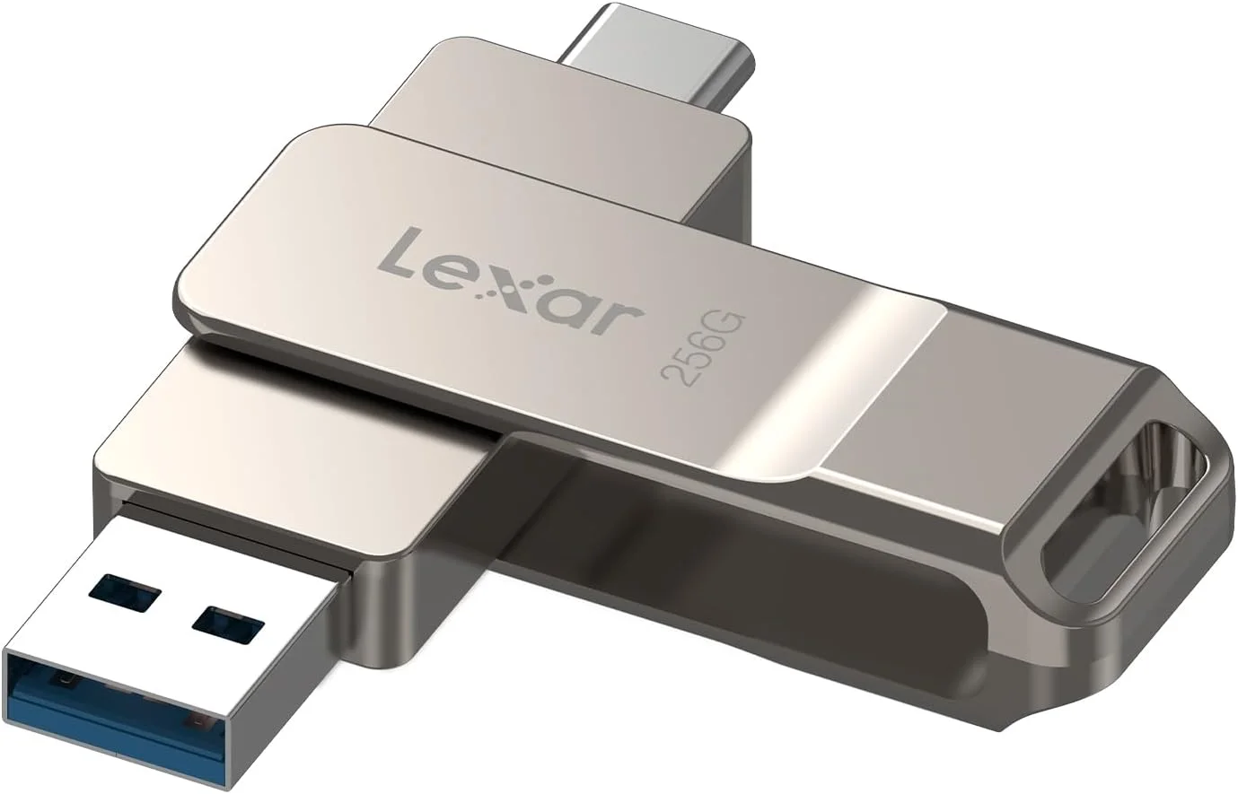 Lexar D40E 256GB Dual USB 3.2 Gen 1 Type-C Jump Drive, Champagne Silver