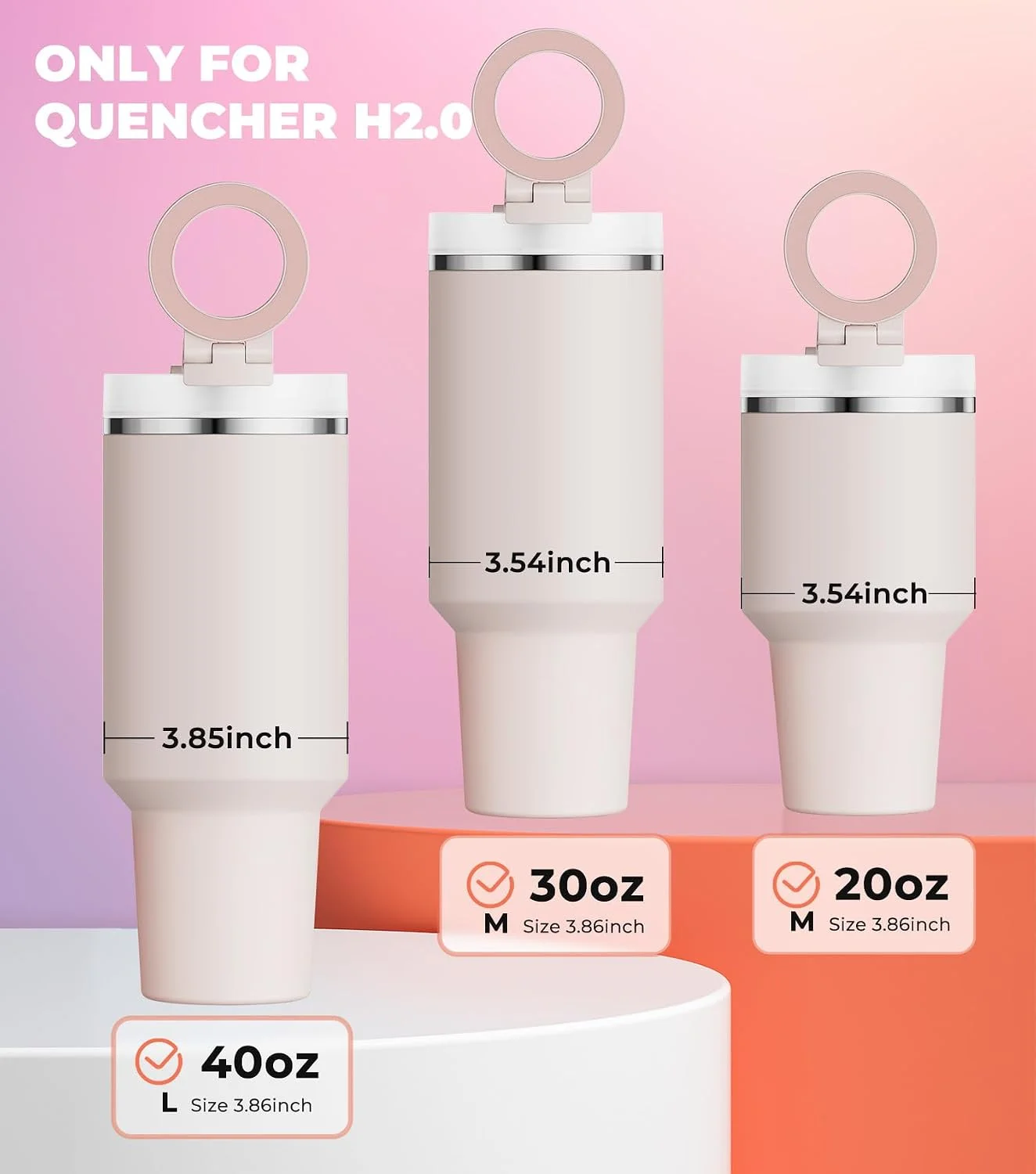 for Stanley Cup Phone Holder with Magnetic Phone Holder for Quencher H2.0 FlowState Tumbler Foldable Stand Water Bottle for Stanley Cup Accessories Hands Free for All Phones Cases product image 6