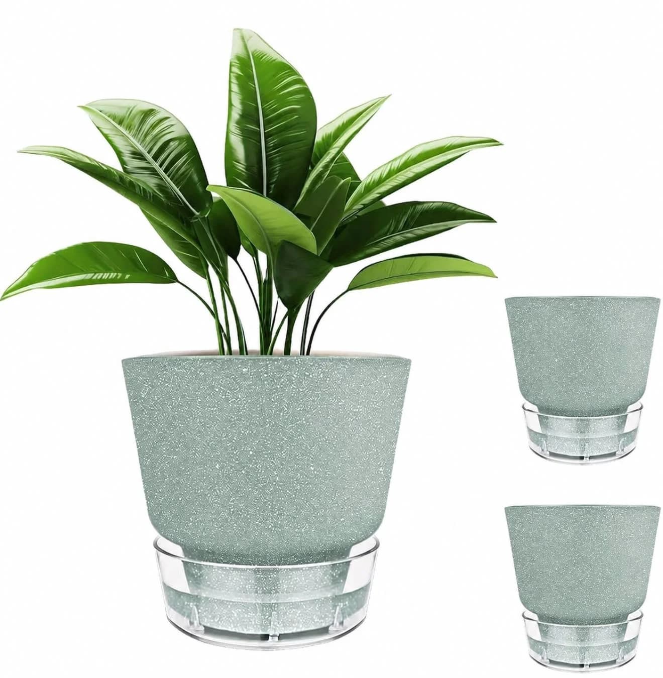 Green Self Watering Plant Pot 6”. Pack Of 3